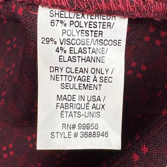 Shoshanna Womens Bell Sleeve Shift Dress Red Geometric Print Back Zip Size 4 - Picture 4 of 7